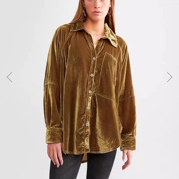 Free People night skies velvet blouse - Picture 3 of 14